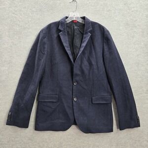 Hugo Boss Men Blazer 40R Blue‎ Polyester Virgin Wool Button Long Sleeve
